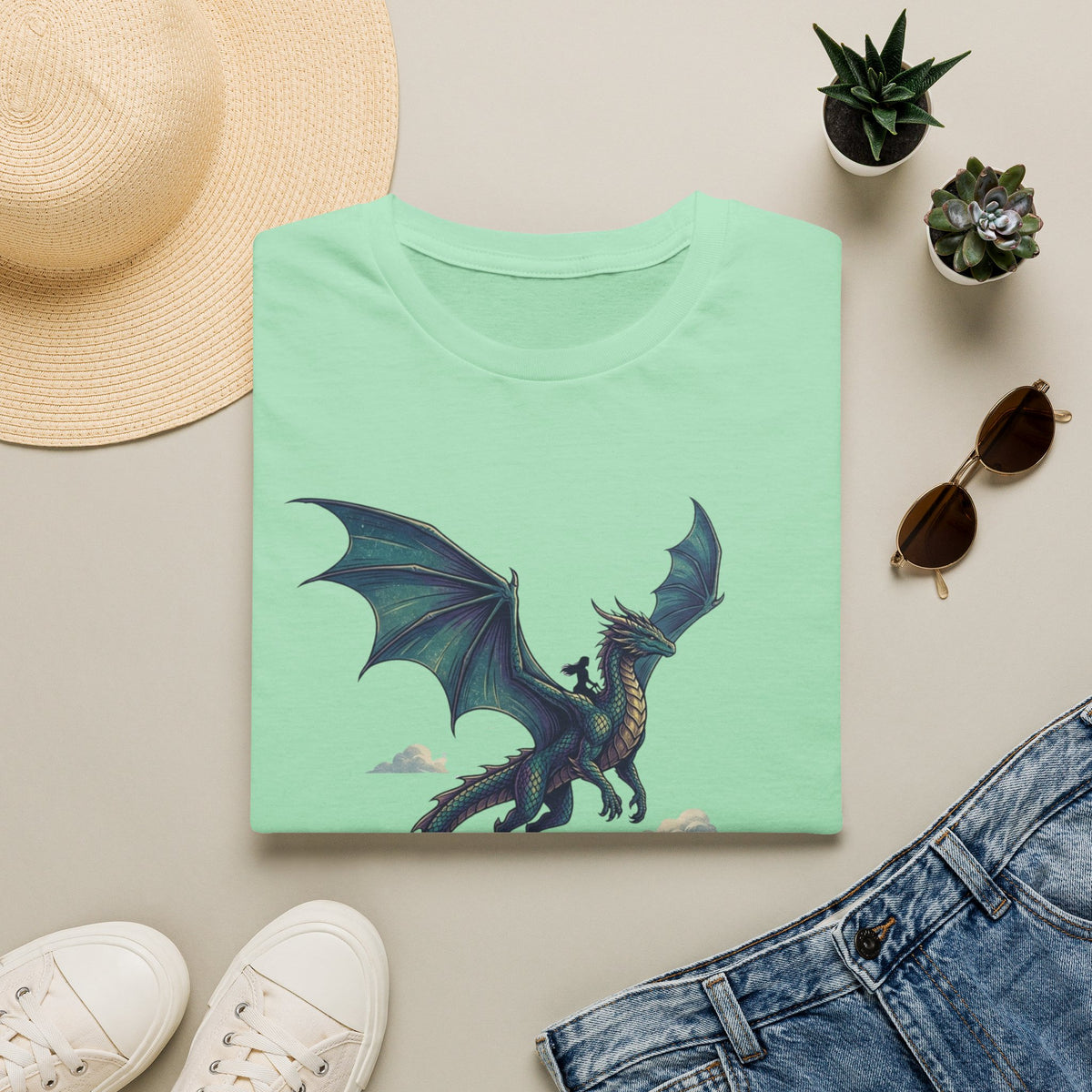Girl Riding Dragon T-Shirt